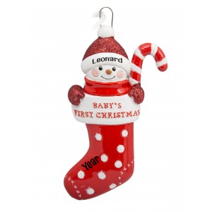 Stocking Baby Personalized Christmas Ornament 