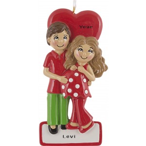Expecting Couple Personalized Christmas Ornament