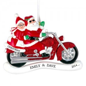 Motor Lover Santa Personalized Christmas Ornament 