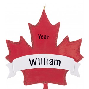 Maple Leaf 1 Canada Personalized Christmas Ornament