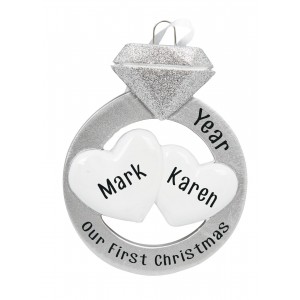 Engagement Personalized Christmas Ornament 
