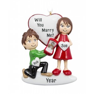 "Yes I Do" Couple Personalized Christmas Ornament 