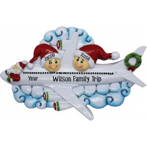 Christmas Airline Family of 2 Personalized Christmas Ornament