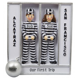 Prisoner Of Alcatraz Family of 2 Personalized Christmas Ornament