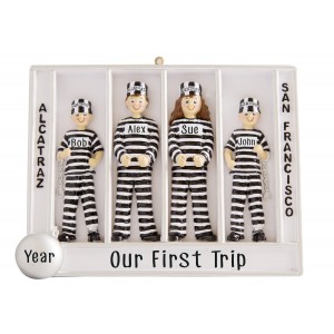 Prisoner Of Alcatraz Family of 4 Personalized Christmas Ornament