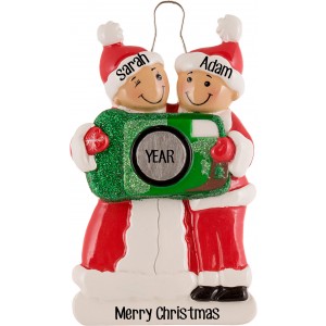 Camera Family of 2 Personalized Christmas Ornament 