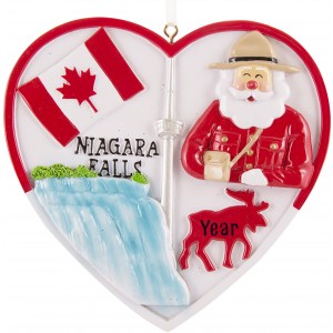 Canada Heart Personalized Christmas Ornament