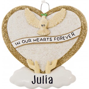 Loving Memory Gold Personalized Christmas Ornament 