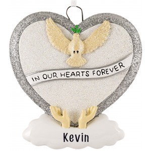 Loving Memory Silver Personalized Christmas Ornament 