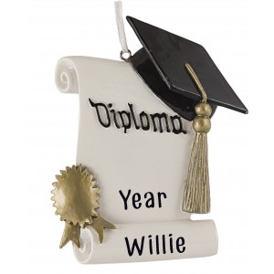 Graduation With Diploma Personalized Christmas Ornament 