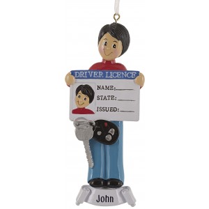Driver License Boy Personalized Christmas Ornament 