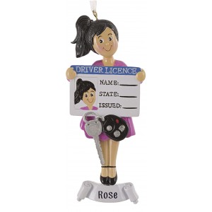 Driver License Girl Personalized Christmas Ornament 