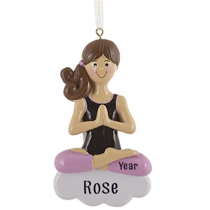 Yoga Girl Personalized Christmas Ornament 