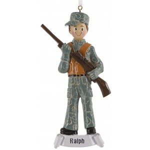 Hunting Boy Personalized Christmas Ornament 