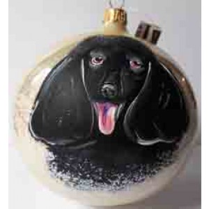 Poodle - Black Personalized Christmas Ornament 