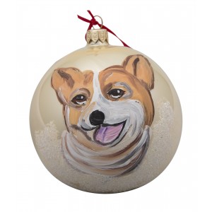 Corgi Glass Ball Christmas Ornament 