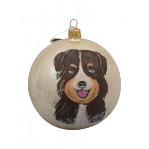 Australian Shepherd Glass Ball Christmas Ornament
