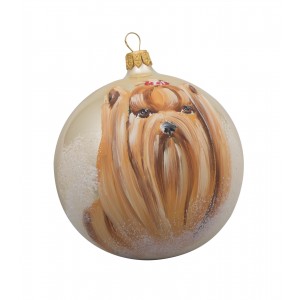 Yorkie (Yorkshire Terrier) Glass Ball Christmas Ornament