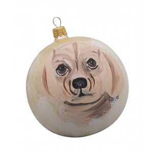 Puggle Glass Ball Christmas Ornament