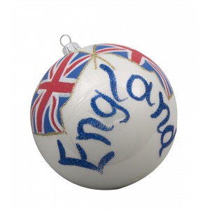 Flag of England Glass Ball Christmas Ornament