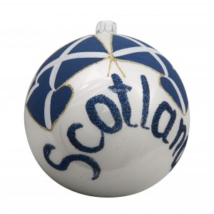 Flag of Scotland Glass Ball Christmas Ornament