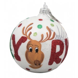 NYC Reindeer Glass Ball Christmas Ornament