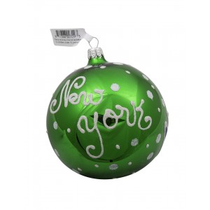NYC Statue Of Liberty With Tree Glass Ball Christmas Ornament 