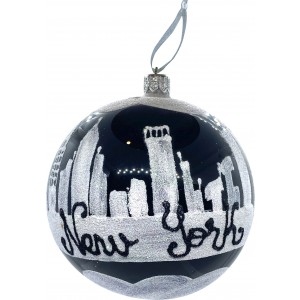 New York City Black Sky Glass Ball Ornament