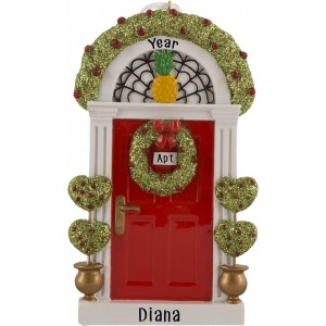 Red Door Personalized Christmas Ornament 