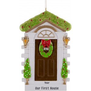 Brown Door Personalized Christmas Ornament 