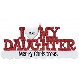 I Love My Daughter Personalized Christmas Ornament