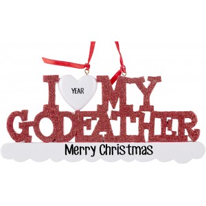I Love My Godfather Personalized Christmas Ornament