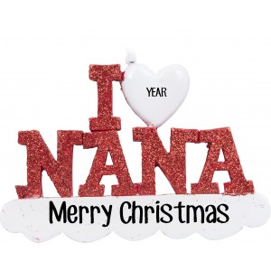 I Love Nana Personalized Christmas Ornament