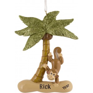 Monkey Job Personalized Christmas Ornament 