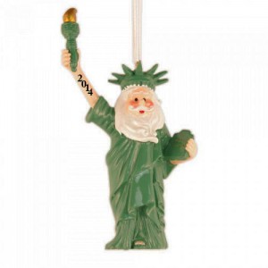 Santa Statue of Liberty 3D Personalized Christmas Ornament 
