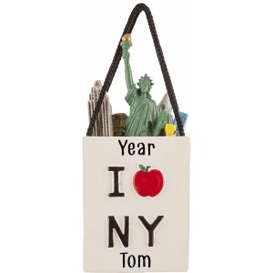 NY Shopping Bag 3D Personalized Christmas Ornament 