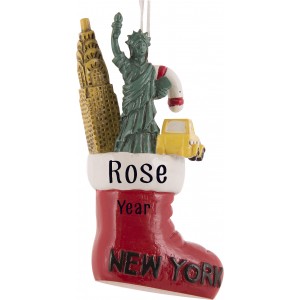 NY Stocking 3D Personalized Christmas Ornament