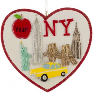 New York City Skape Heart Personalized Christmas Ornament 