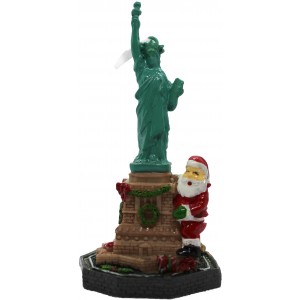 Santa-Statue Of Liberty Standing 3D Personalized Christmas Ornament 
