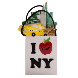 NY Shopping Bags 3D Personalized Christmas Ornament
