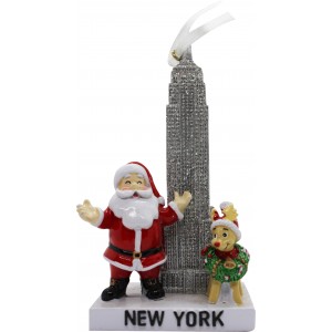 3D Empire State Santa Christmas Ornament