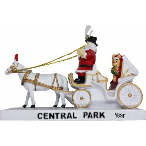 3D Central Park Carriage White Ornament