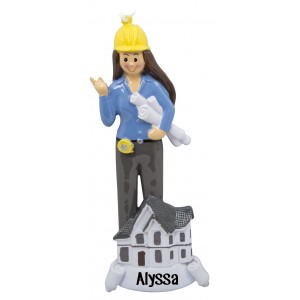 Architect Girl Personalized Christmas Ornament 