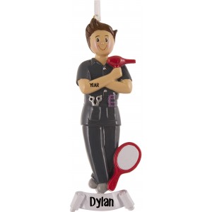 Hairdresser Boy Personalized Christmas Ornament
