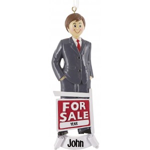 Realtor Boy Personalized Christmas Ornament