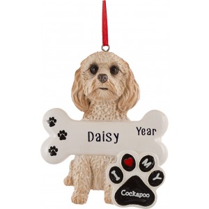 Cockapoo Dog Personalized Christmas Ornament 