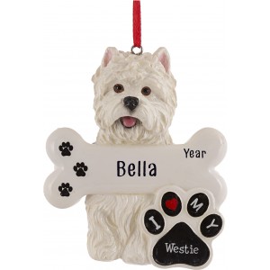 Westie Dog Personalized Christmas Ornament 