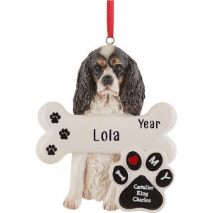 Cavalier King Charles Spanish Dog Personalized Christmas Ornament 