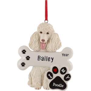 Poodle Dog Personalized Christmas Ornament 