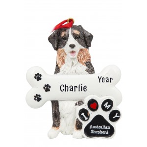 Australian Shepherd Dog Personalized Christmas Ornament 